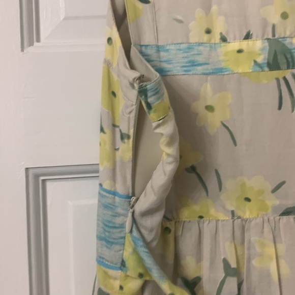 Anthropology Dress Maeve size 2 60% cotton-40% silk. Yellow blue and tan - Picture 9 of 14